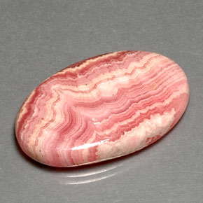 Rhodochrosite multicolore naturelle coupe ovale, 30,35 ct, opaque