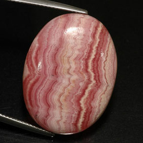 Rhodochrosite multicolore naturelle coupe ovale, 36,43 ct, opaque