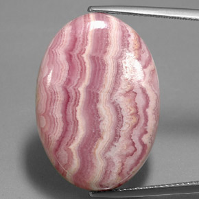 Rhodochrosite multicolore naturelle coupe ovale, 35,26 ct, opaque