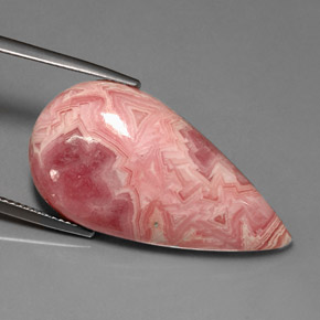 Rhodochrosite multicolore naturelle en forme de poire, 29,58 ct, opaque