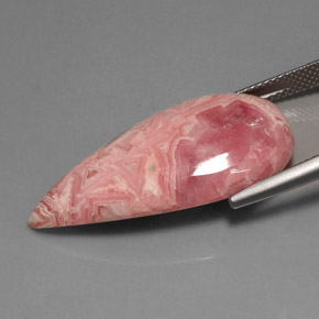 Rhodochrosite multicolore naturelle en forme de poire, 29,58 ct, opaque