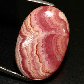 Rhodochrosite multicolore naturelle coupe ovale, 32,96 ct, opaque
