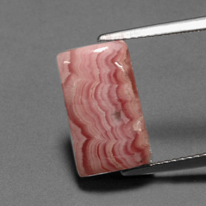 Rhodochrosite multicolore naturelle baguette, 6,37 ct, opaque