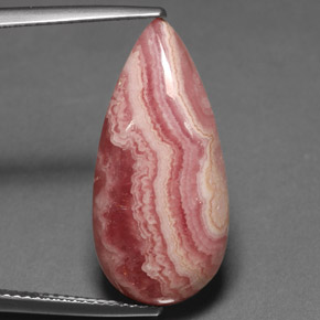 Rhodochrosite multicolore naturelle en forme de poire, 12,62 ct, opaque