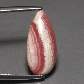 Rhodochrosite multicolore naturelle en forme de poire, 5,98 ct, opaque
