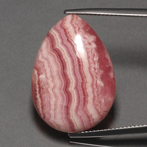 Rhodochrosite multicolore naturelle en forme de poire, 25,43 ct, opaque