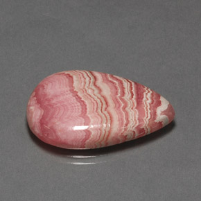 Rhodochrosite multicolore naturelle en forme de poire, 23,85 ct, opaque
