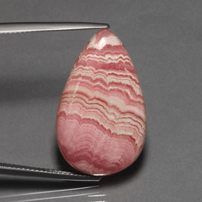 Rhodochrosite multicolore naturelle en forme de poire, 23,85 ct, opaque