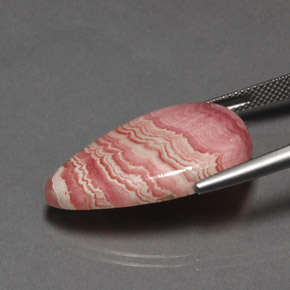 Rhodochrosite multicolore naturelle en forme de poire, 23,85 ct, opaque