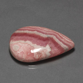 Rhodochrosite multicolore naturelle en forme de poire, 32,62 ct, opaque