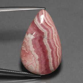 Rhodochrosite multicolore naturelle en forme de poire, 32,62 ct, opaque