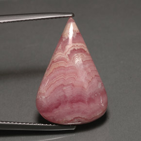 Rhodochrosite rose naturelle en forme de poire, 15,55 ct, opaque