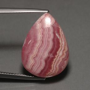 Rhodochrosite multicolore naturelle en forme de poire, 18,30 ct, opaque
