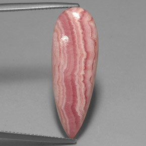 Rhodochrosite rose naturelle en forme de poire, 14,24 ct, opaque