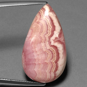 Rhodochrosite multicolore naturelle en forme de poire, 22,38 ct, opaque