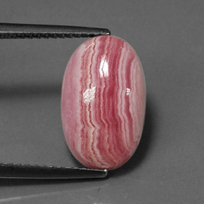 Rhodochrosite multicolore naturelle coupe ovale, 6,80 ct, opaque