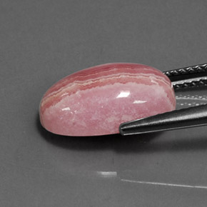 Rhodochrosite multicolore naturelle coupe ovale, 6,80 ct, opaque