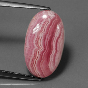 Rhodochrosite multicolore naturelle coupe ovale, 8,66 ct, opaque