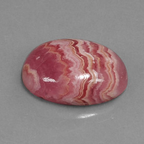Rhodochrosite multicolore naturelle coupe ovale, 7,26 ct, opaque