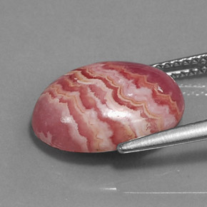 Rhodochrosite multicolore naturelle coupe ovale, 7,26 ct, opaque