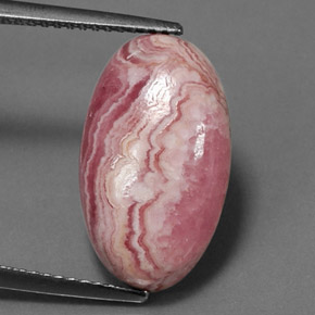 Rhodochrosite multicolore naturelle coupe ovale, 9,12 ct, opaque