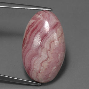 Rhodochrosite rose naturelle coupe ovale, 17,47 ct, opaque