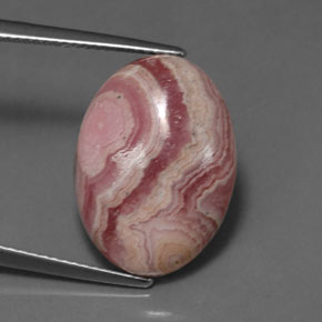 Rhodochrosite multicolore naturelle coupe ovale, 13,31 ct, opaque