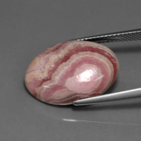 Rhodochrosite multicolore naturelle coupe ovale, 13,31 ct, opaque
