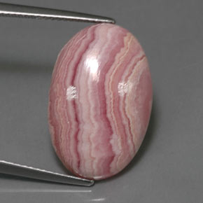 Rhodochrosite rose naturelle coupe ovale, 12,78 ct, opaque