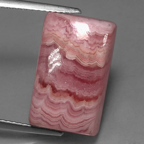 Rhodochrosite multicolore naturelle baguette, 15,96 ct, opaque