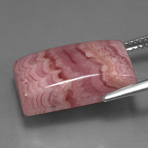 Rhodochrosite multicolore naturelle baguette, 15,96 ct, opaque
