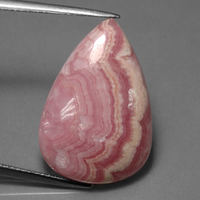 Rhodochrosite rose naturelle en forme de poire, 15,92 ct, opaque