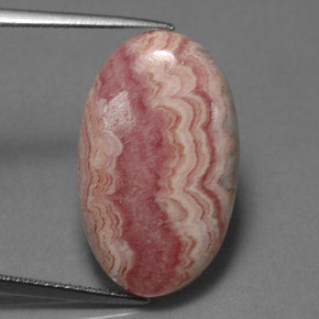 Rhodochrosite rose naturelle coupe ovale, 17,68 ct, opaque