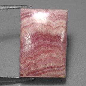 Rhodochrosite multicolore naturelle baguette, 22,46 ct, opaque