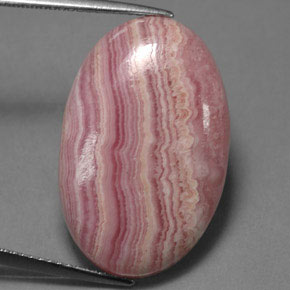 Rhodochrosite multicolore naturelle coupe ovale, 19,97 ct, opaque