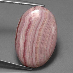 Rhodochrosite rose naturelle coupe ovale, 16,47 ct, opaque