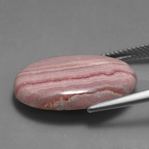 Rhodochrosite rose naturelle coupe ovale, 16,47 ct, opaque