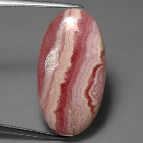 Rhodochrosite rose naturelle coupe ovale, 19,39 ct, opaque