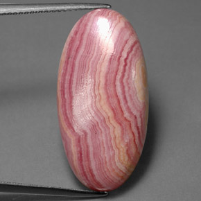Rhodochrosite multicolore naturelle coupe ovale, 21,19 ct, opaque