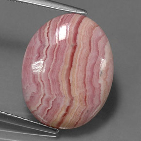 Rhodochrosite multicolore naturelle coupe ovale, 9,95 ct, opaque