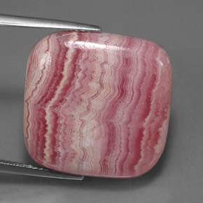 Rhodochrosite multicolore naturelle coupe coussin, 27,63 ct, opaque