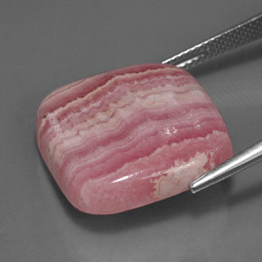 Rhodochrosite multicolore naturelle coupe coussin, 27,63 ct, opaque
