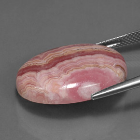 Rhodochrosite multicolore naturelle coupe ovale, 24,57 ct, opaque