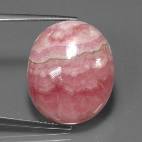Rhodochrosite multicolore naturelle coupe ovale, 33,77 ct, opaque