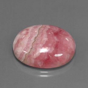 Rhodochrosite multicolore naturelle coupe ovale, 33,77 ct, opaque