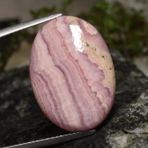 Rhodochrosite multicolore naturelle coupe ovale, 20,56 ct, opaque