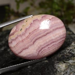 Rhodochrosite multicolore naturelle coupe ovale, 20,56 ct, opaque