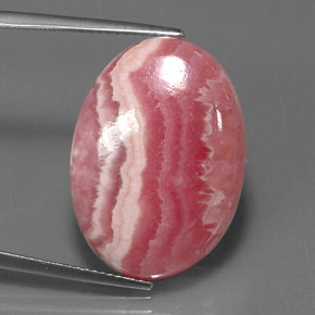 Rhodochrosite multicolore naturelle coupe ovale, 26,18 ct, opaque