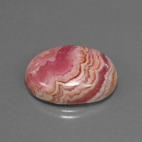 Rhodochrosite multicolore naturelle coupe ovale, 21,53 ct, opaque