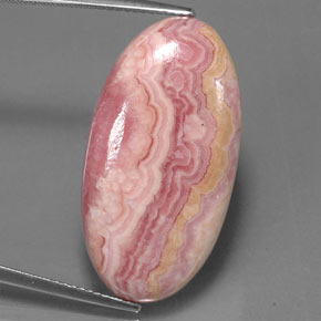 Rhodochrosite Multicolore naturelle Coupe ovale, 25.79 ct, Opaque